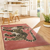 3 x 5  Blush Gold Black Color Hand Tufted All-Over 100% Wool Novelty/ Animal Oriental Rug